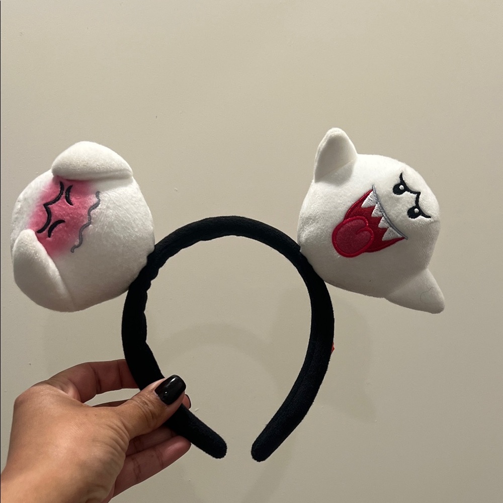 Super Mario World Ghost boo Headband with Black Band